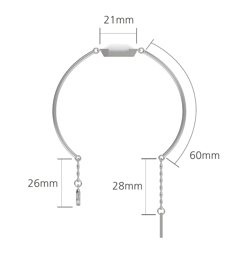 Crystal Pendant Surgical Steel Bracelet