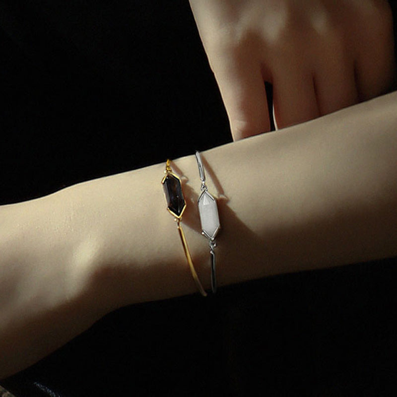 Crystal Pendant Surgical Steel Bracelet