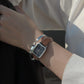 นาฬิกาสายหนังสีน้ำตาลมุกสีดำ Harbor Silver