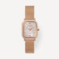 Shell pink Mother of pearl women's Mesh band watch Harbor Rose Gold