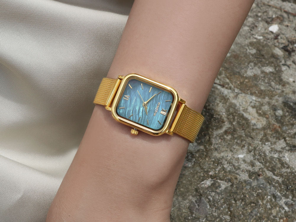 Blue and discount gold watch womens