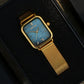 Blue Mother of pearl women's Mesh band watch Harbor Gold