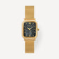 Black Mother of pearl women's Mesh band watch Harbor Gold