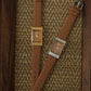 Leather band Squre shape watch Grid Tan Gold