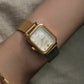 White Mother of pearl Women's Mesh band watch Harbor Gold